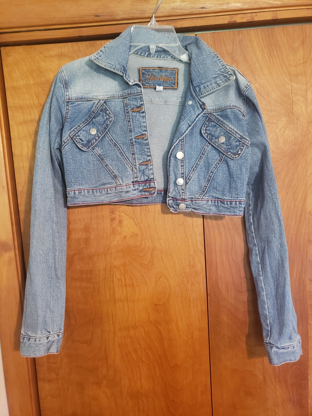 Vintage Younique Light Wash Cropped Denim Jacket